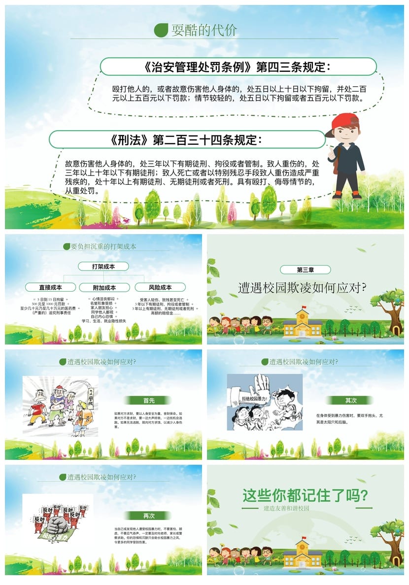 【校园欺凌主题班会PPT】防欺凌班会课件 杜绝校园暴力教学设计 - 第4页预览