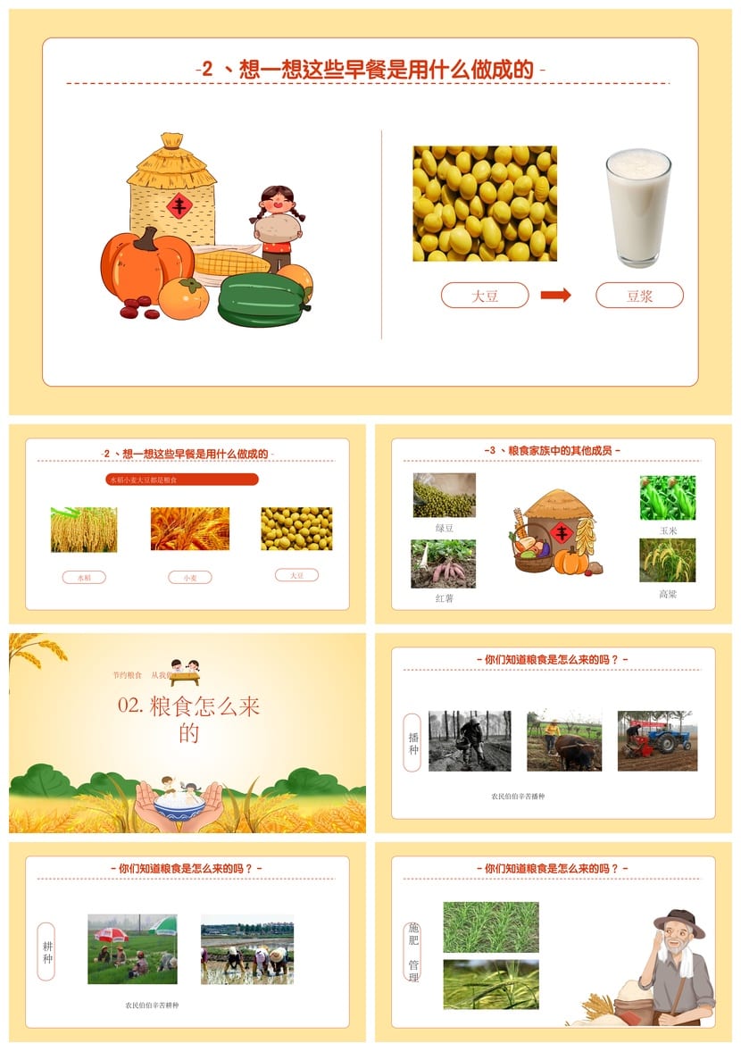 珍惜粮食主题班会PPT课件 小学珍惜一粒米班会模板 - 第2页预览