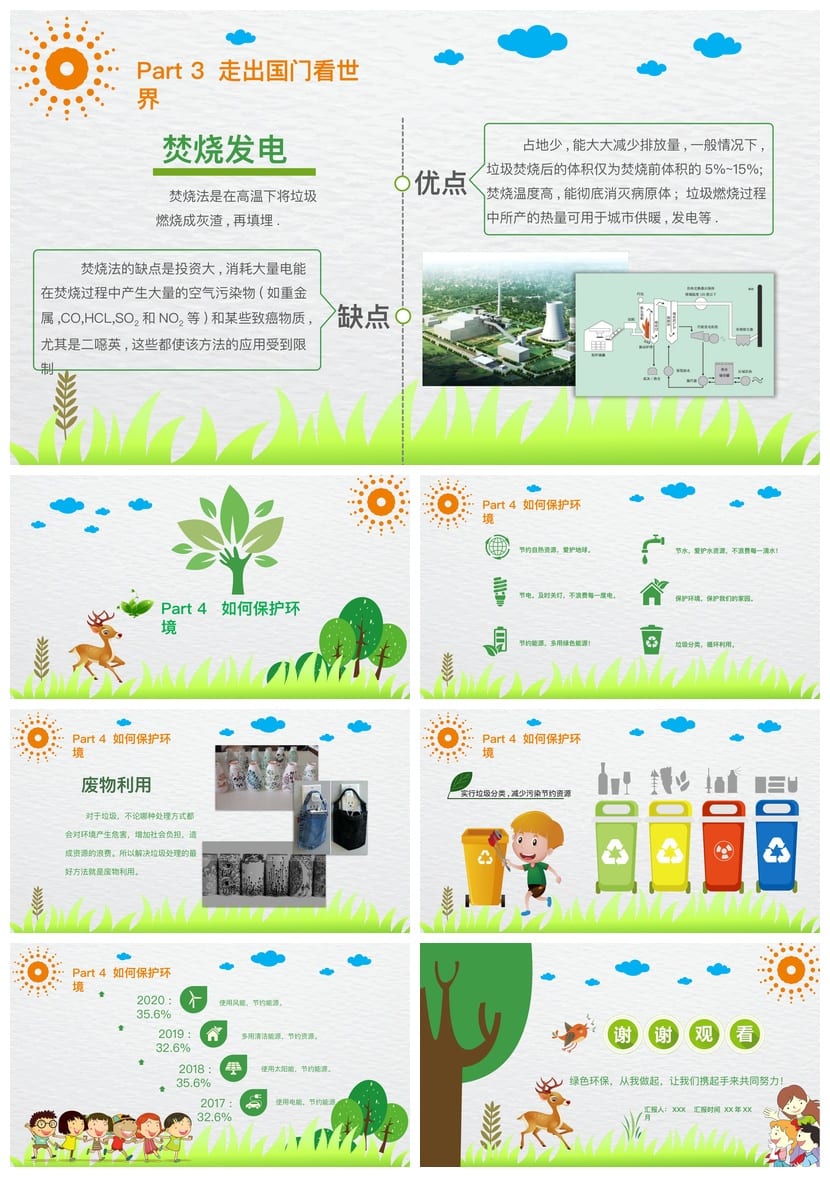 绿色环保主题班会PPT课件 从我做起 简约清新模板 - 第3页预览