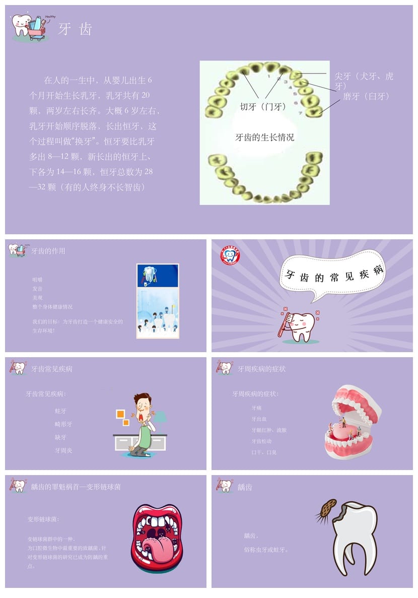 保护牙齿PPT主题班会通用课件 护牙口腔健康教学素材 - 第2页预览