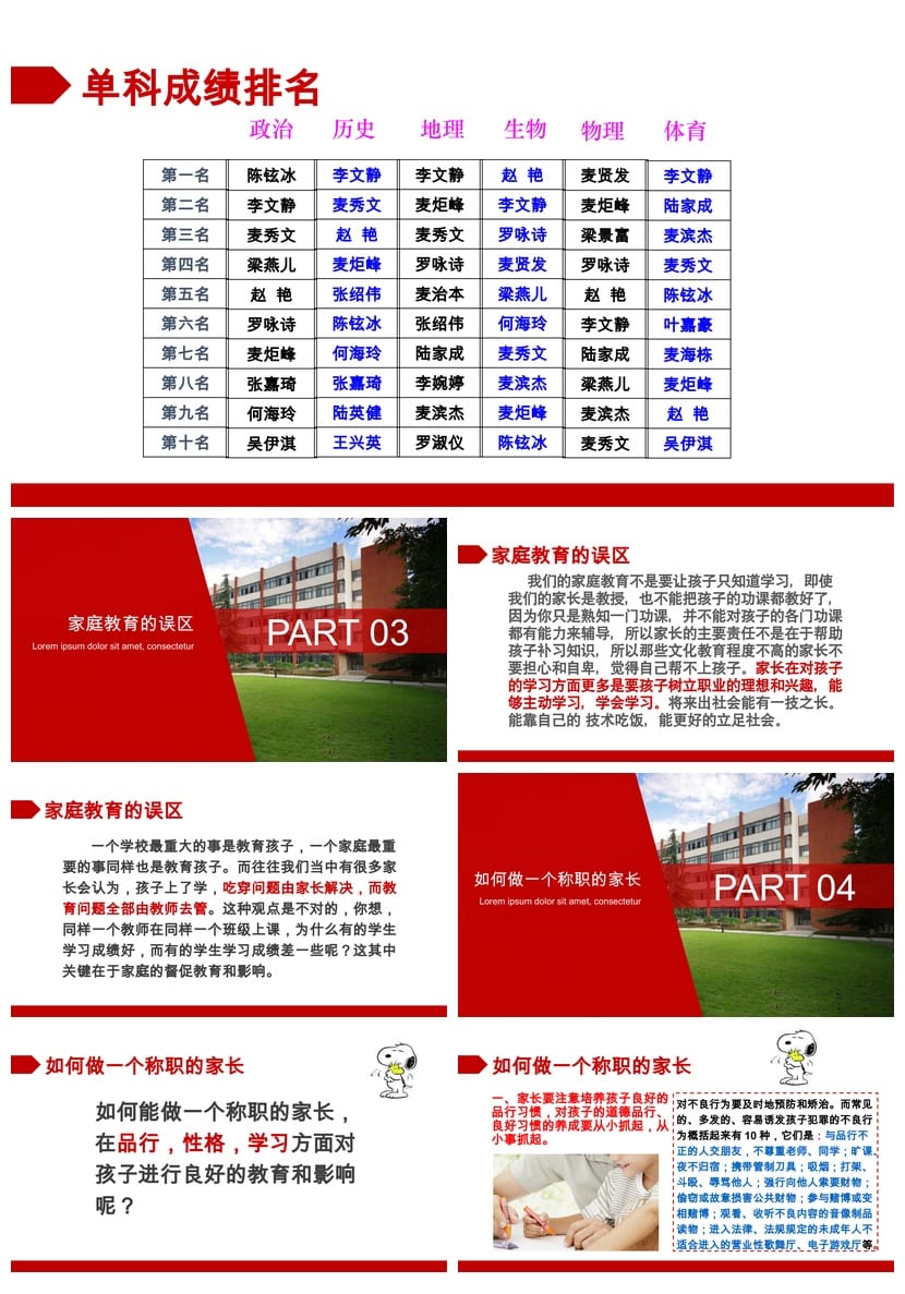 家校同行师生同行PPT模板 通用班会课件 家校合作主题班会设计 - 第3页预览