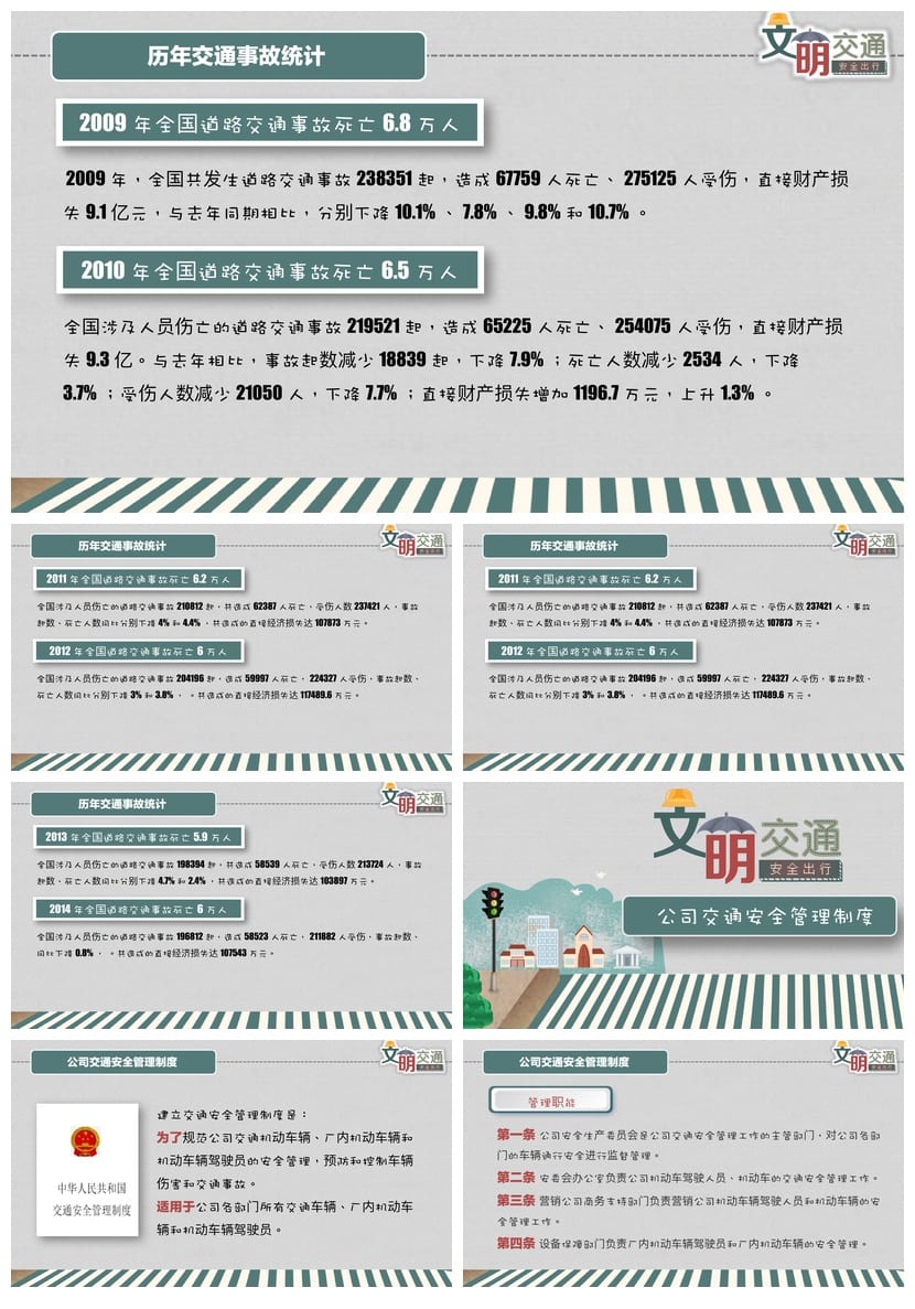 文明交通安全出行PPT模板 班会通用版交通安全教育课件 - 第11页预览