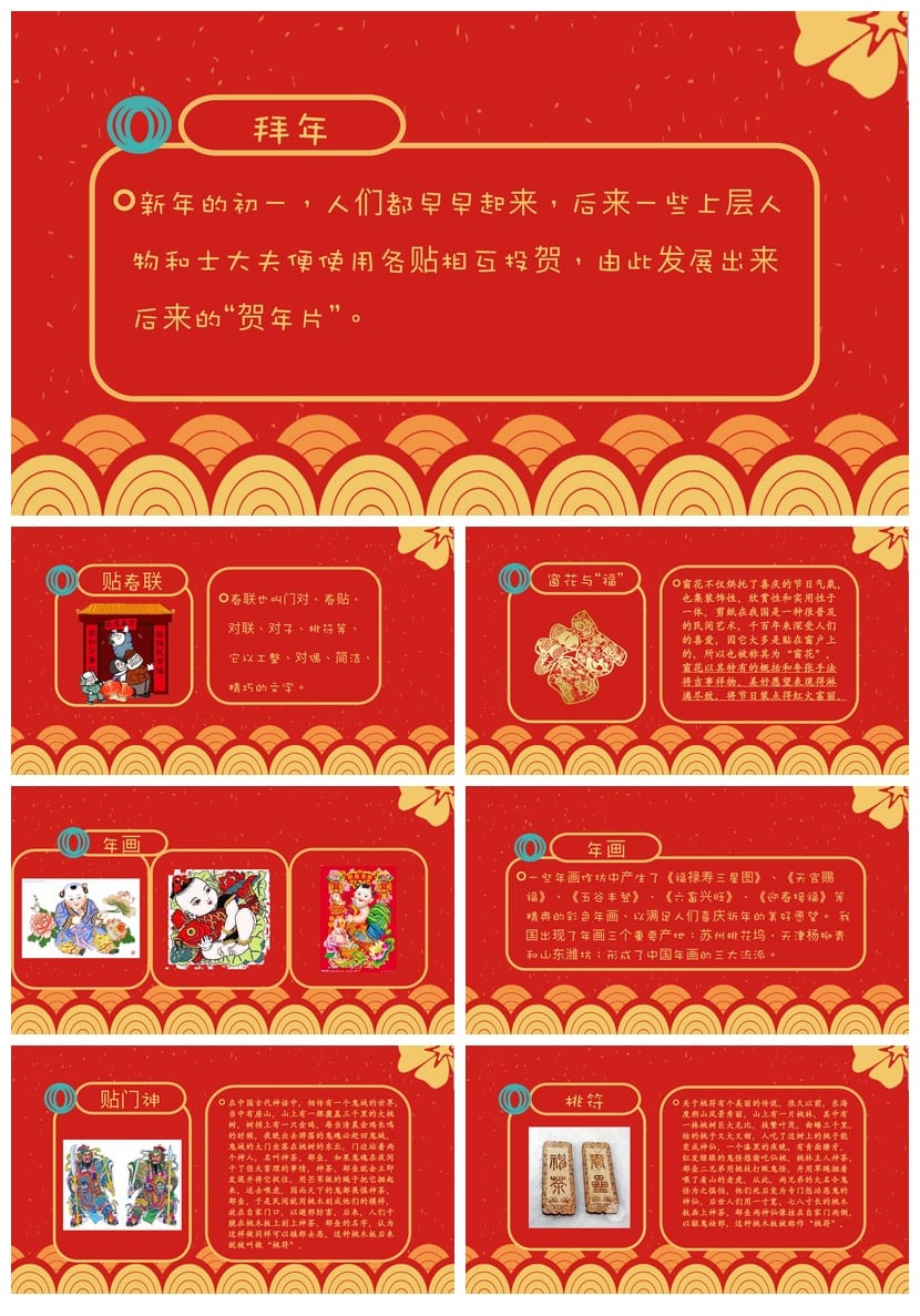 春节习俗PPT模板课件 主题班会通用版 中华传统文化教学素材 - 第4页预览
