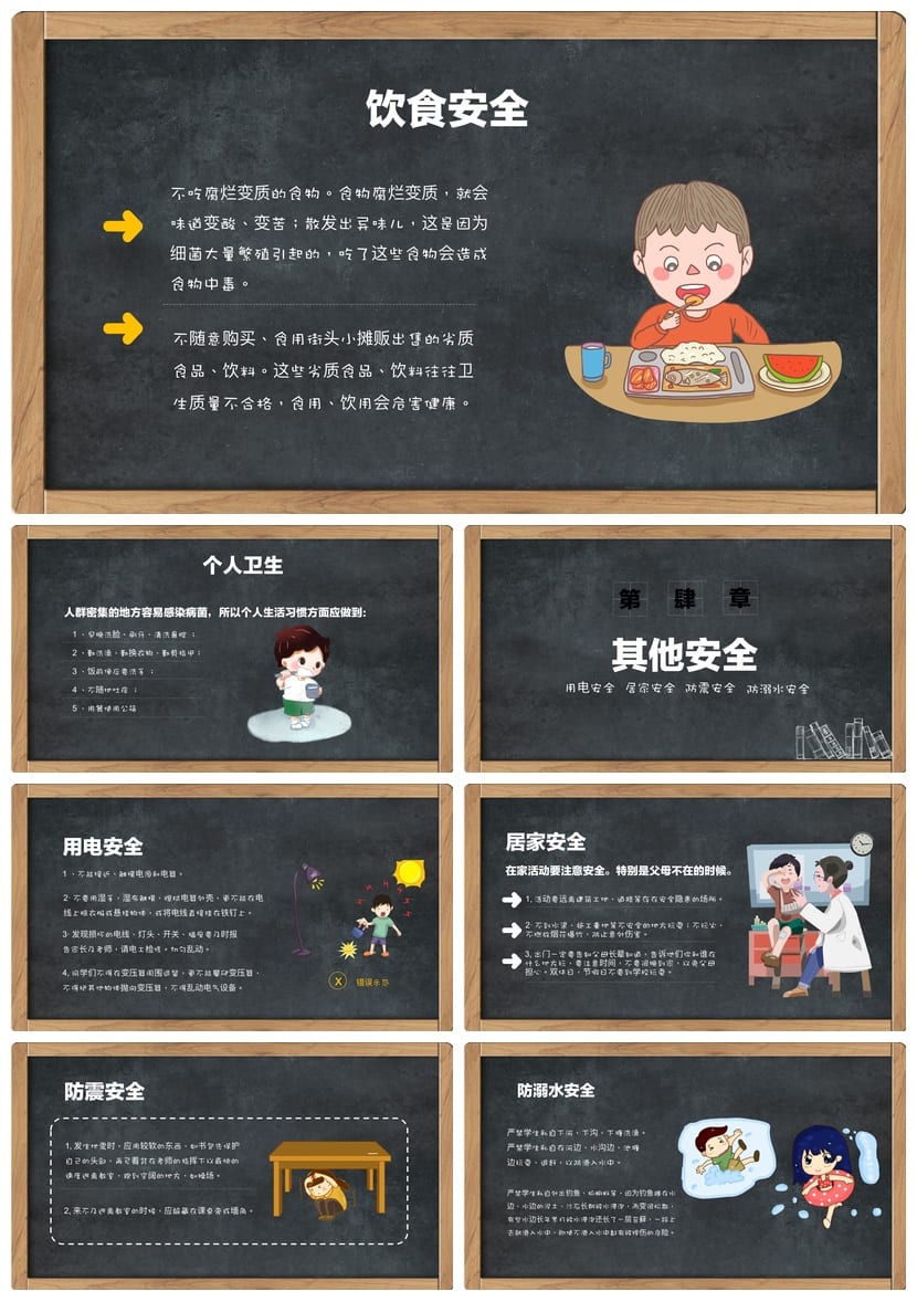 校园安全教育主题班会PPT 安全行为习惯养成课件模板 - 第3页预览