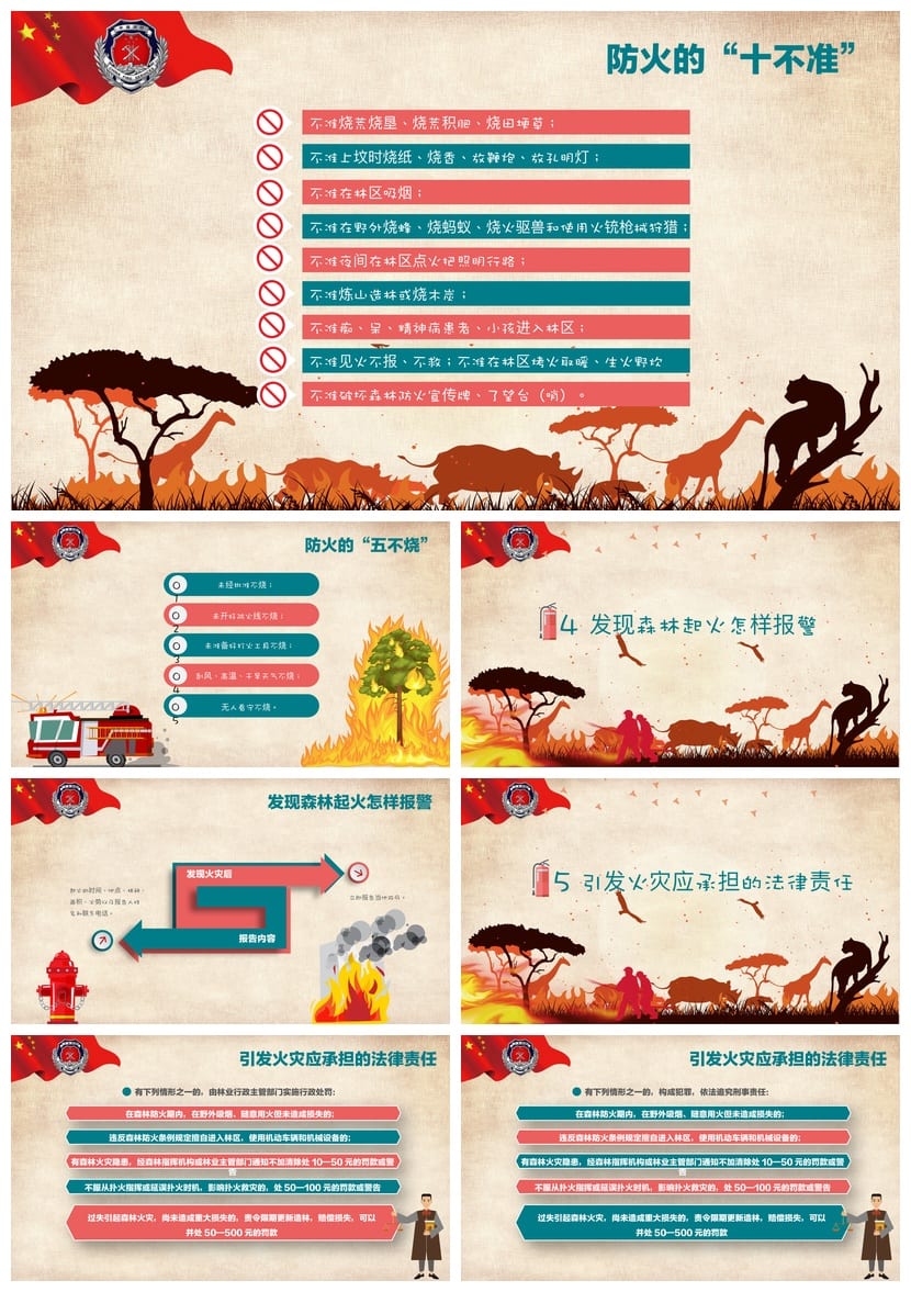 森林防火PPT课件 消防培训班会通用模板 安全教育主题 - 第2页预览