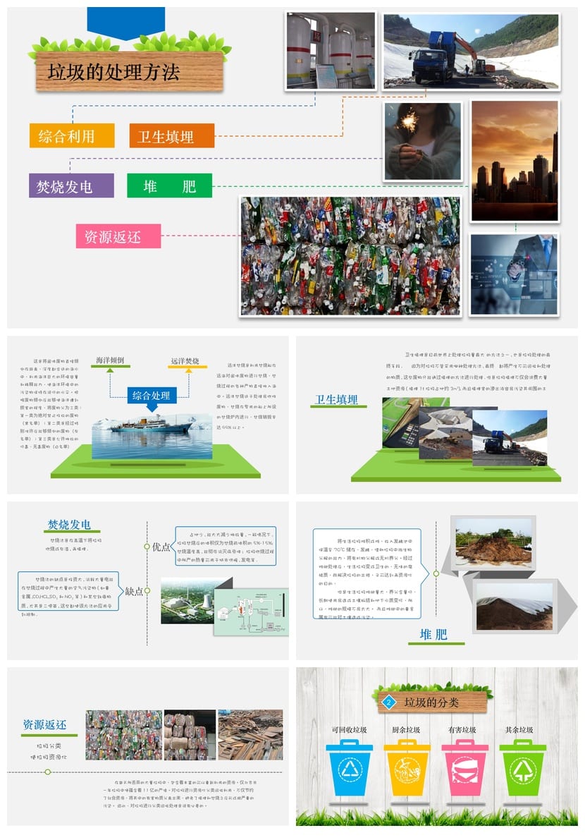 垃圾分类主题班会PPT课件 环保教育ppt模板 垃圾分类教学课件资源 - 第2页预览