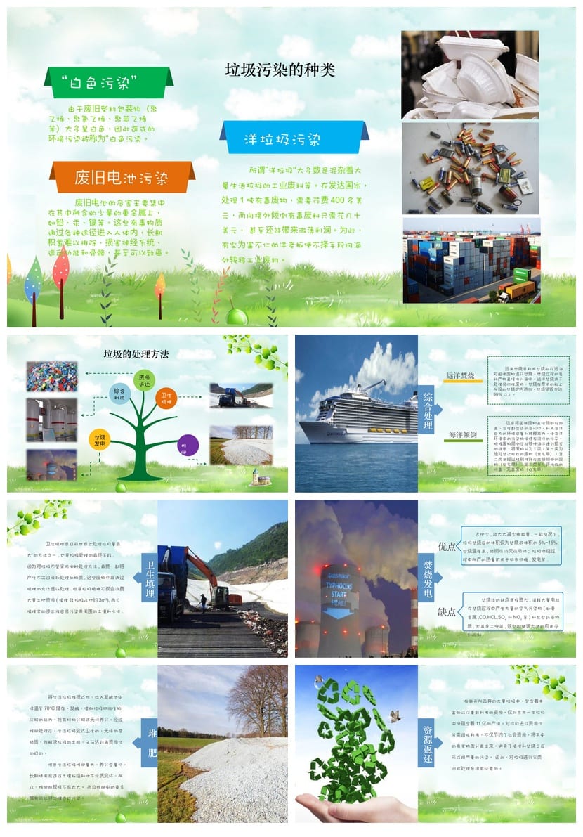 垃圾分类主题班会PPT课件 环保教育垃圾分类PPT模板 - 第2页预览