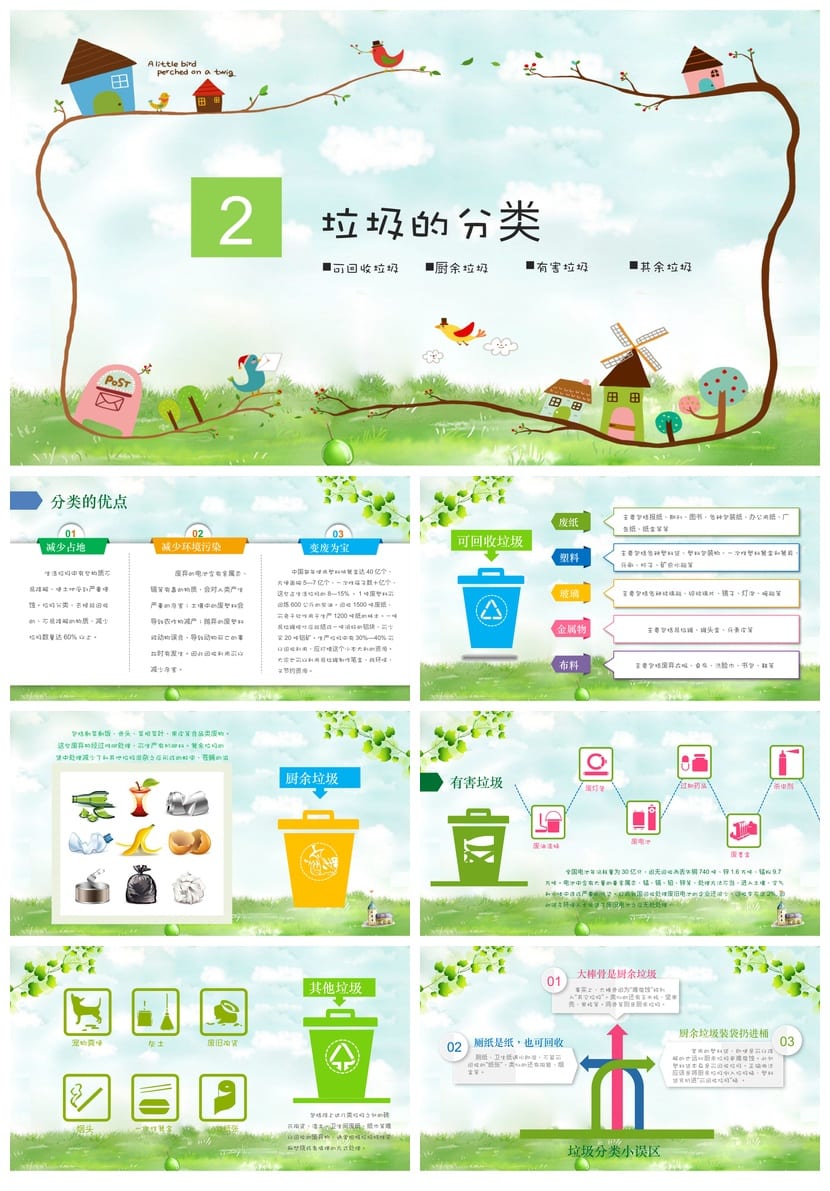 垃圾分类主题班会PPT课件 环保教育垃圾分类PPT模板 - 第3页预览