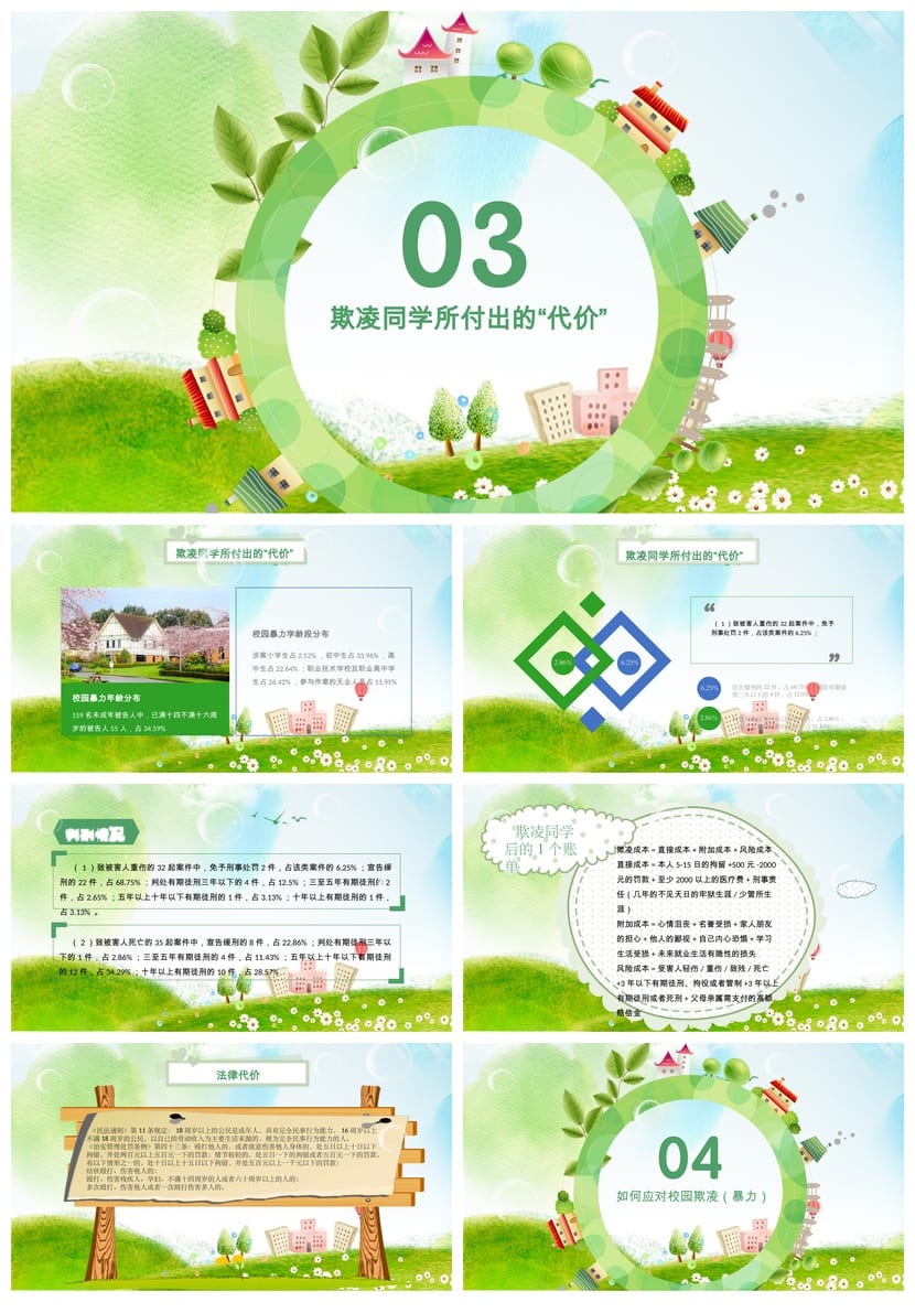 反对校园欺凌主题班会PPT课件 平安校园班会课件pptx 拒绝霸凌 - 第3页预览