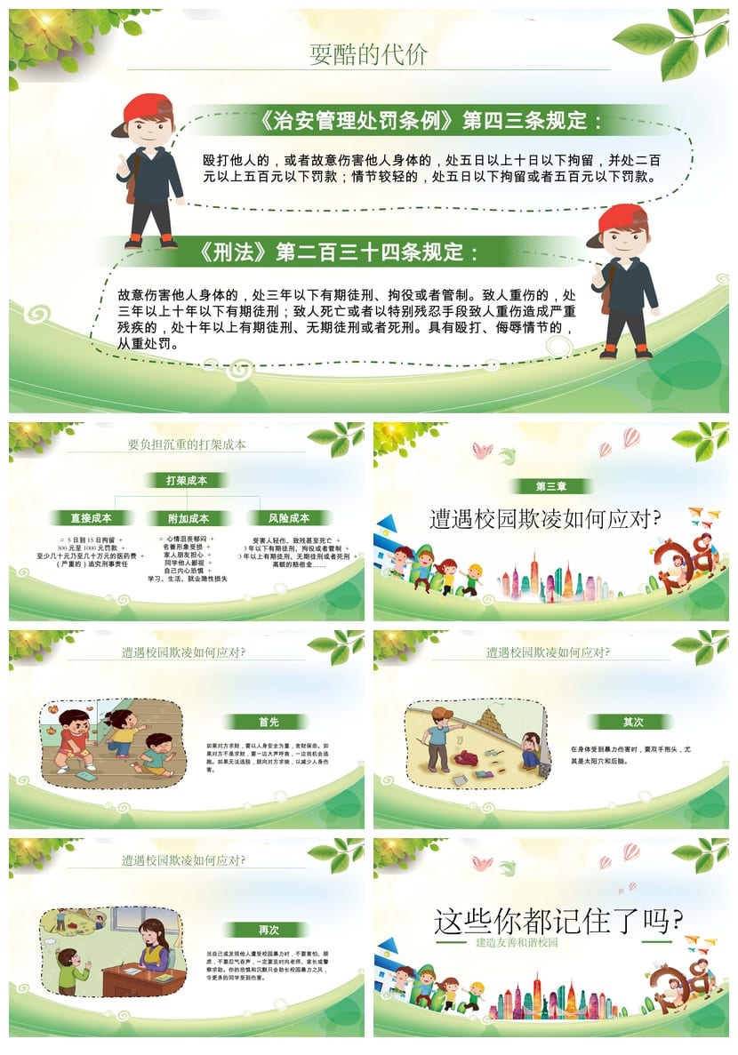 拒绝校园欺凌主题班会PPT课件 校园暴力防治班会教学课件设计 - 第4页预览