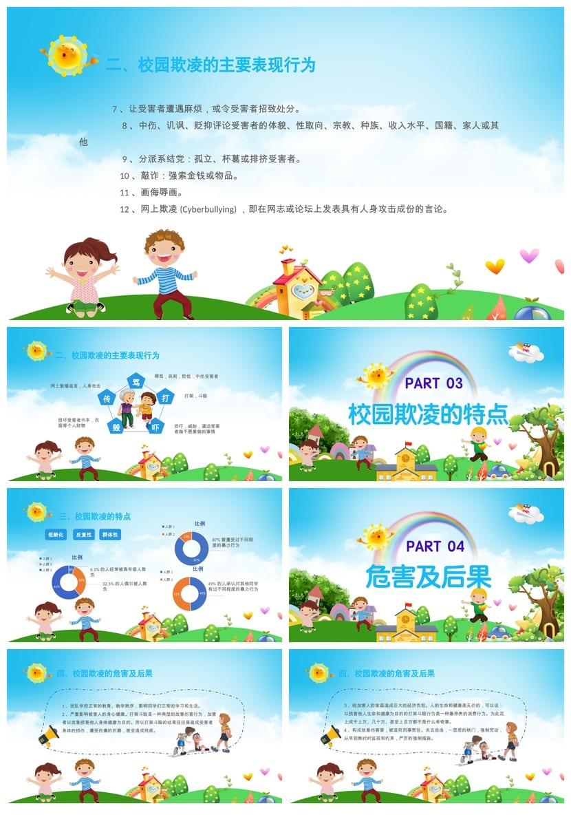 拒绝校园欺凌主题班会PPT课件 校园暴力防治班会ppt资源 - 第2页预览