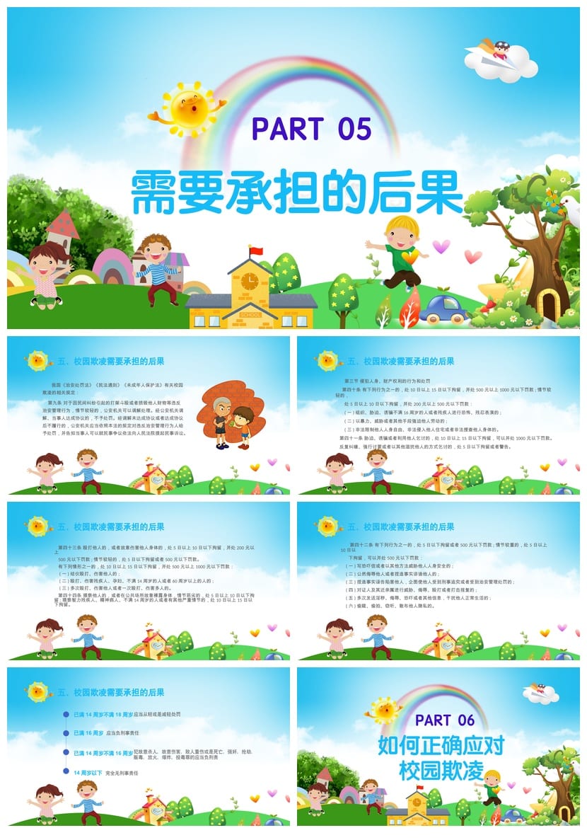 拒绝校园欺凌主题班会PPT课件 校园暴力防治班会ppt资源 - 第3页预览