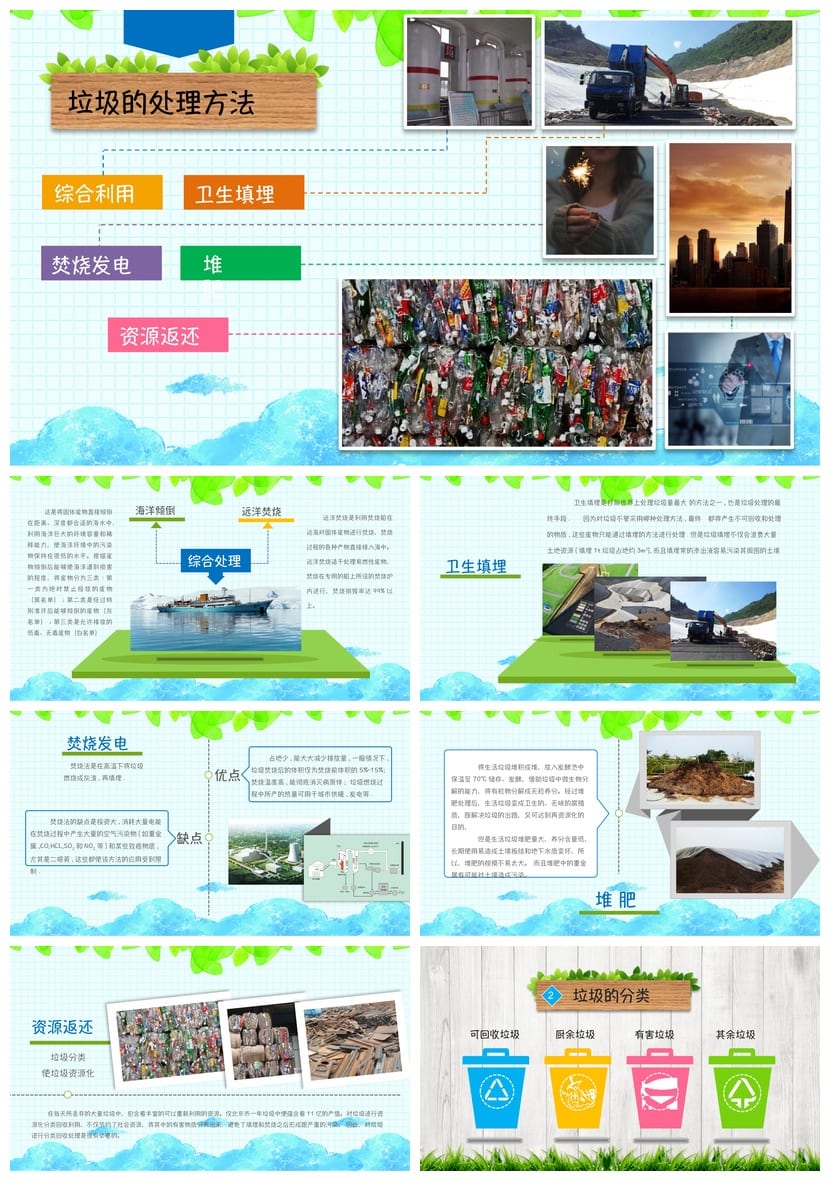 垃圾分类主题班会PPT课件 环保教育班会PPT资源模板 - 第2页预览