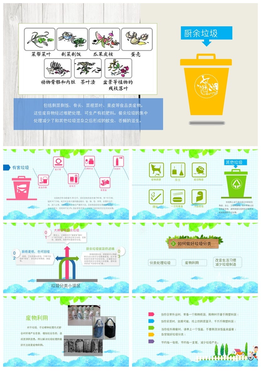 【垃圾分类教育PPT】主题班会课件设计 环保分类知识教学课件模板 - 第3页预览