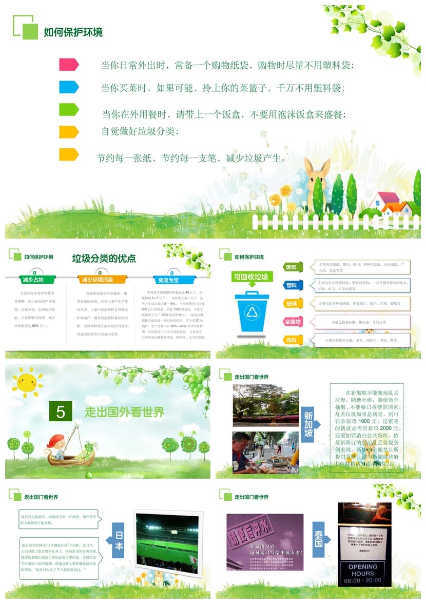 绿色环保主题班会PPT课件 爱护环境从我做起模板 - 第4页预览