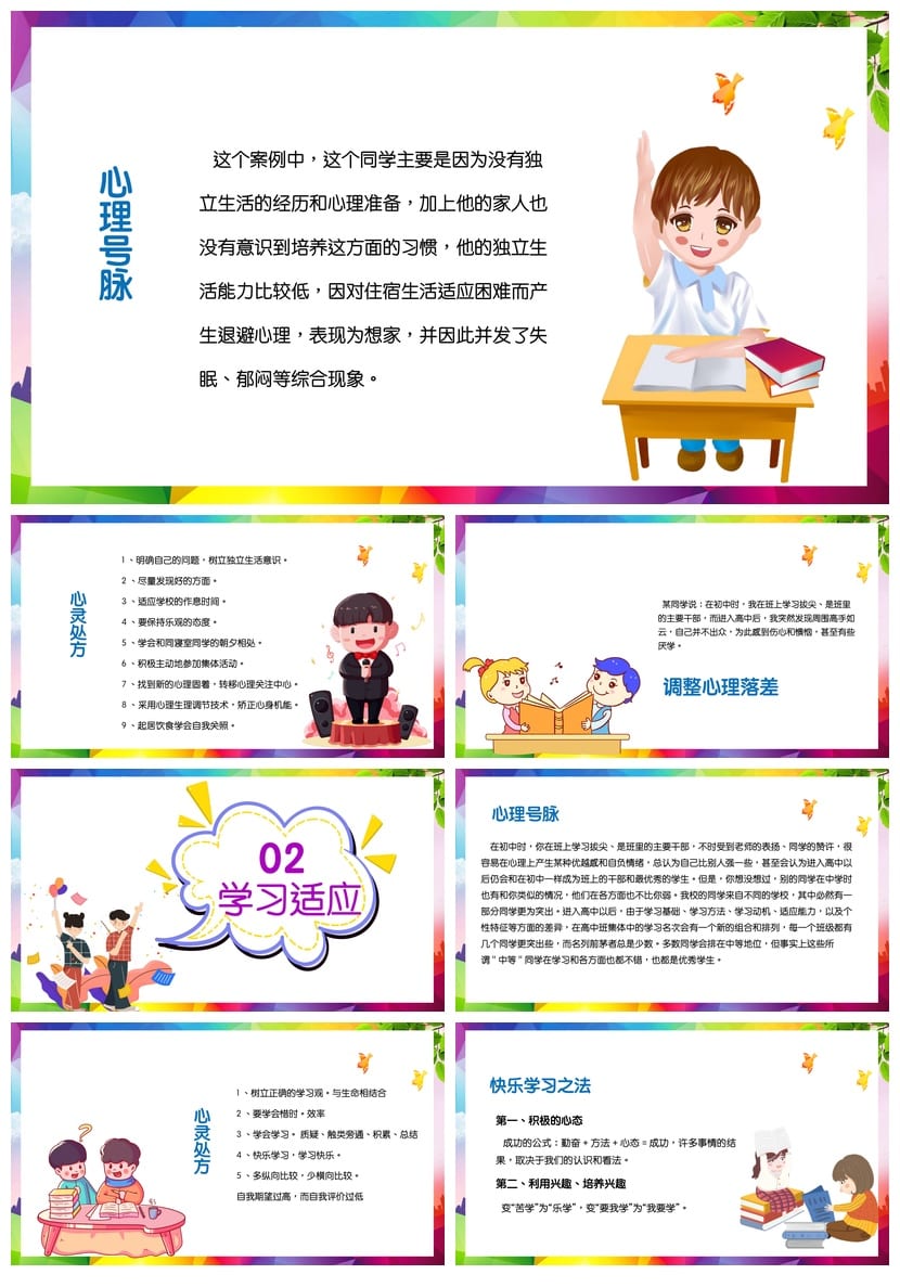 高一新生开学心理疏导PPT 心理健康主题班会课件 心理调适班会 - 第2页预览