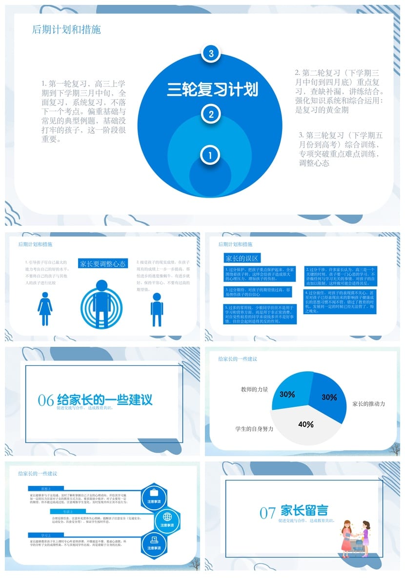 高中家长会PPT课件模板 家长会主题班会PPT 班主任工作资源 - 第4页预览