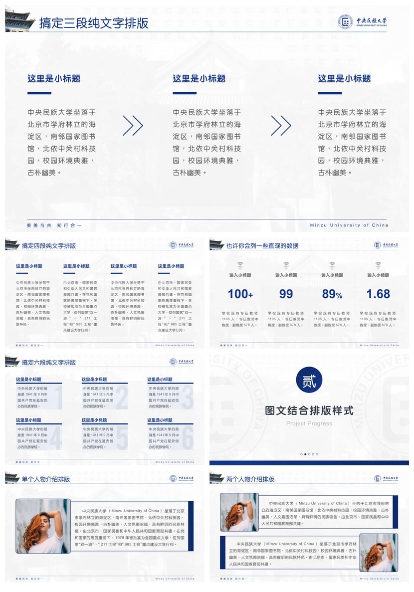 中央民族大学 开题报告PPT模板 毕业答辩学术风素材 论文答辩pptx - 第2页预览