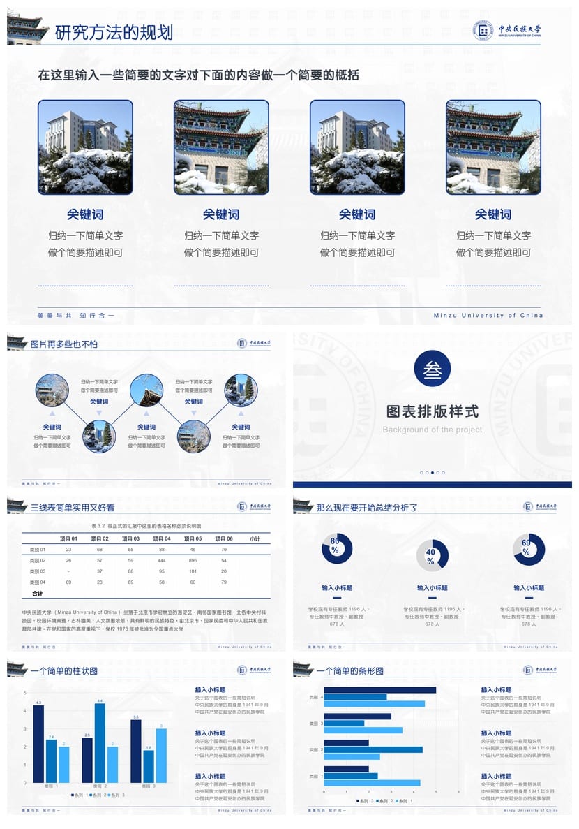 中央民族大学 开题报告PPT模板 毕业答辩学术风素材 论文答辩pptx - 第4页预览