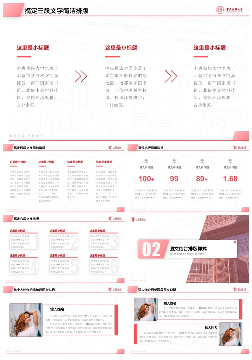 中央民族大学 开题报告PPT模板 毕业答辩学术风素材 高效排版设计 - 第2页预览