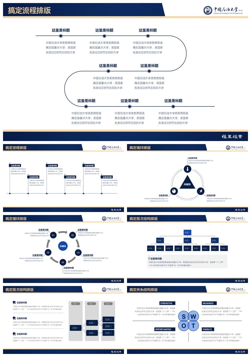 中国石油大学 开题报告PPT模板 毕业答辩学术风素材 论文答辩pptx - 第9页预览