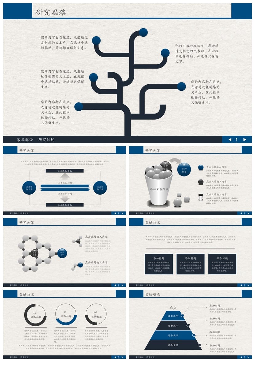 上海大学 开题报告PPT模板 毕业答辩学术风素材 pptx设计素材 - 第3页预览