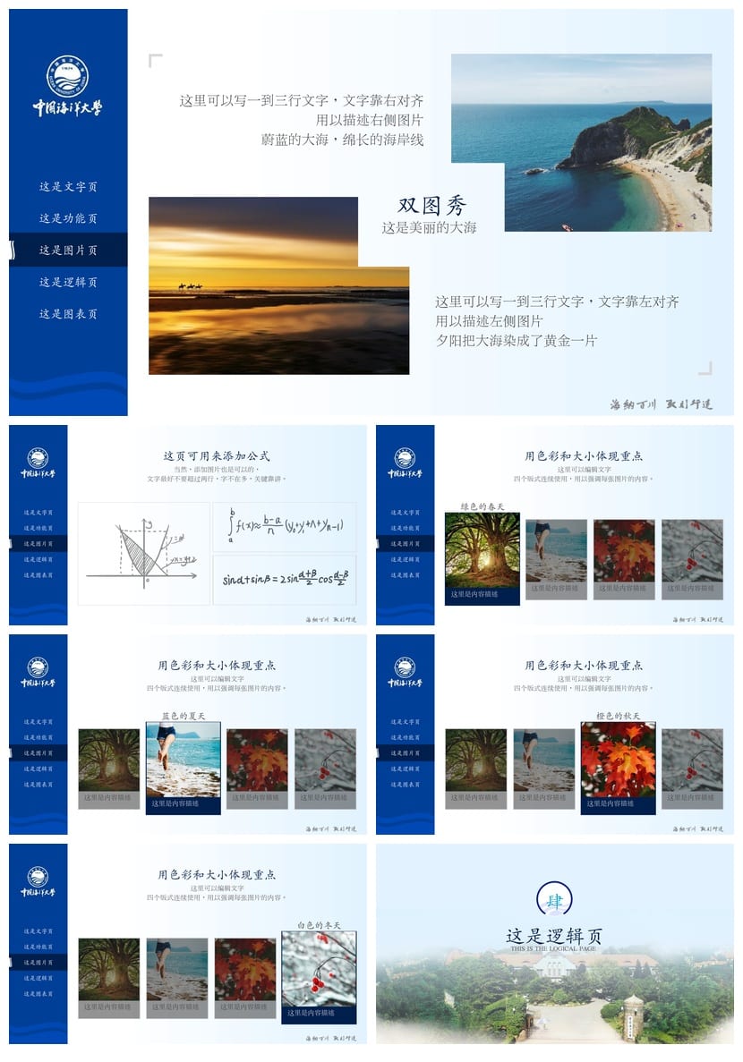 中国海油大学 开题报告与毕业答辩PPT模板 学术风素材pptx - 第3页预览