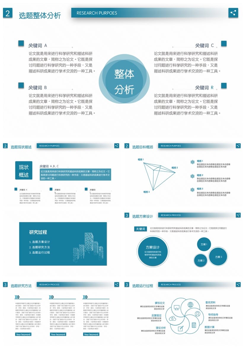 厦门大学 开题报告毕业答辩PPT模板 学术风素材 论文答辩pptx资源 - 第2页预览