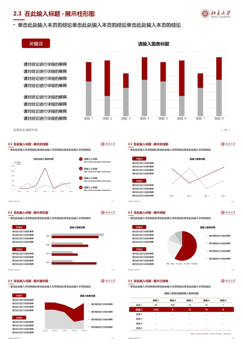 北京大学 开题报告答辩PPT模板 学术风素材 毕业论文答辩pptx素材 - 第6页预览