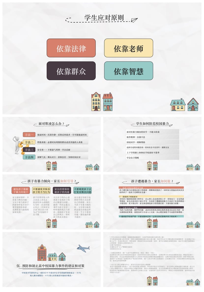 拒绝校园暴力主题班会PPT 平安校园安全教育课件 防欺凌电子文档 - 第4页预览