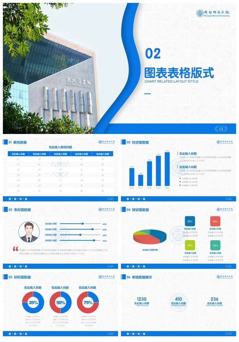 成都师范学院 开题报告PPT模板 毕业答辩学术风素材 高效排版设计 - 第11页预览
