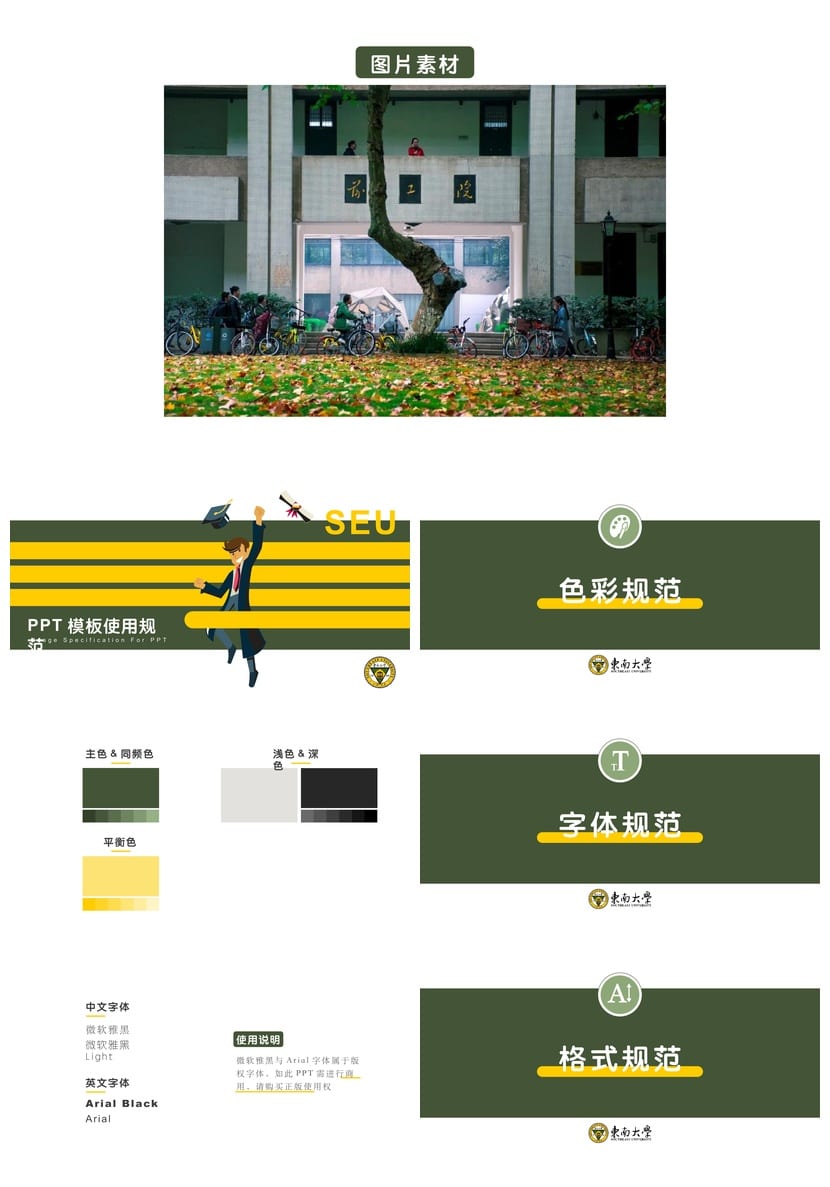 东南大学 开题报告毕业答辩PPT模板 学术风素材 可编辑pptx资源 - 第2页预览