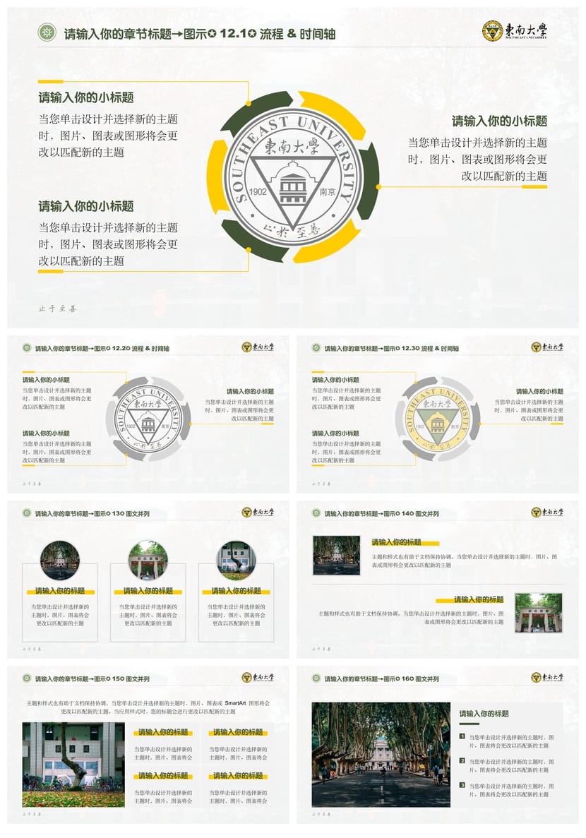 东南大学 开题报告毕业答辩PPT模板 学术风素材 可编辑pptx资源 - 第7页预览