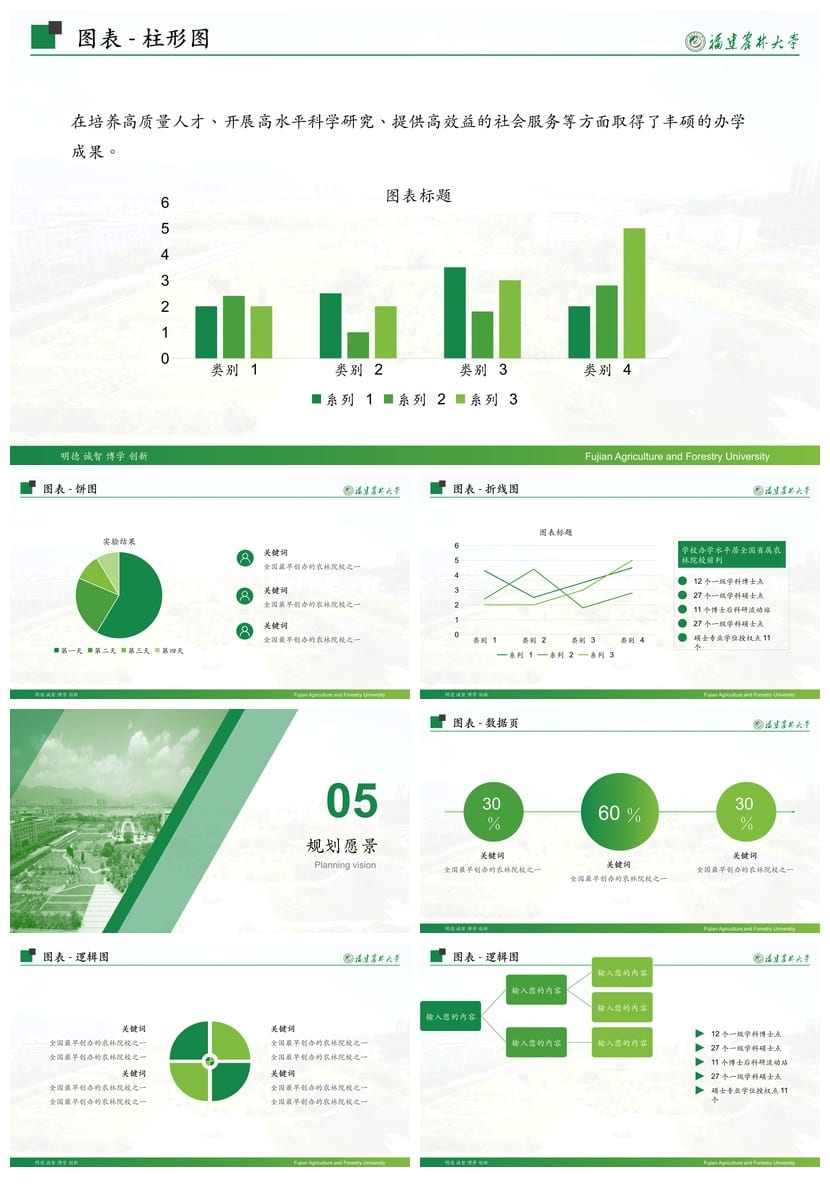 福建农业大学 开题报告PPT模板 毕业答辩学术风素材 pptx设计 - 第5页预览