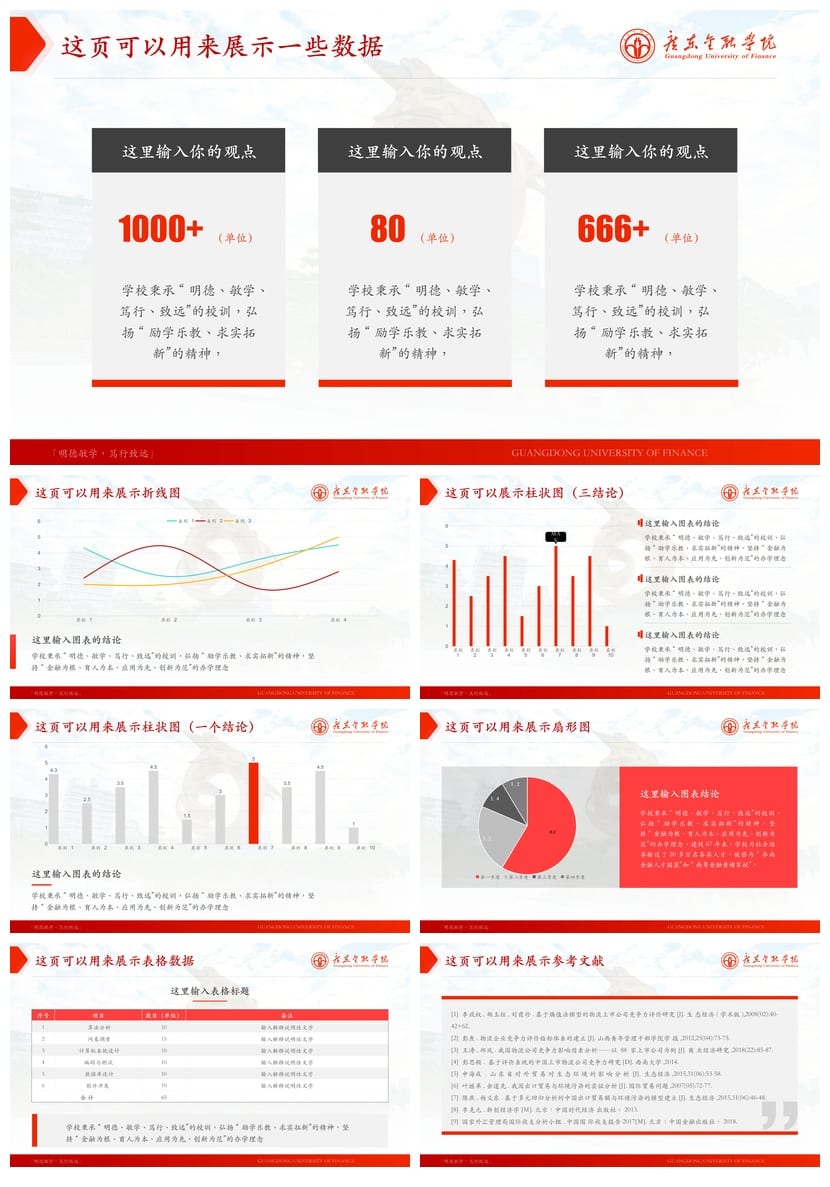 广东金融学院 学术风PPT模板 开题报告答辩素材 毕业论文设计pptx - 第4页预览