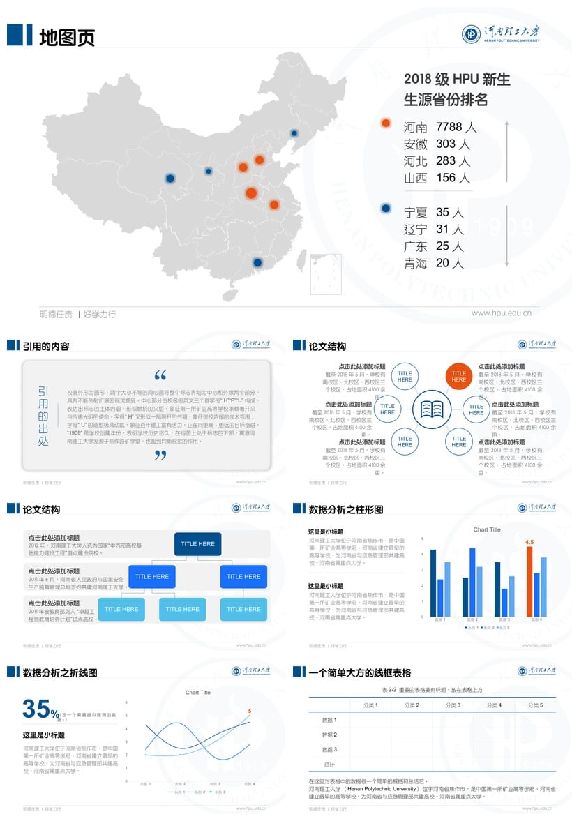 河南理工大学 开题报告毕业答辩PPT模板 学术风素材 答辩设计 - 第4页预览