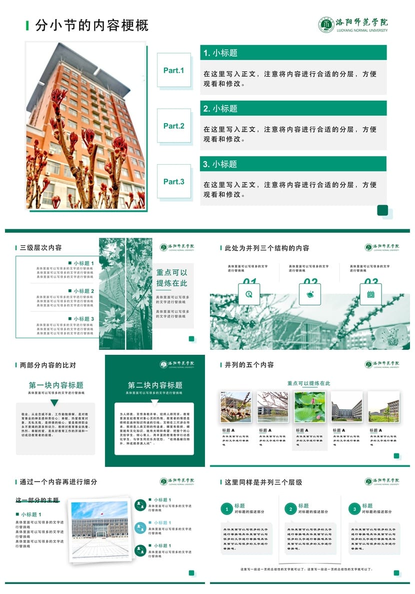 洛阳师范大学 开题报告答辩PPT模板 学术风素材pptx 毕业答辩 - 第2页预览