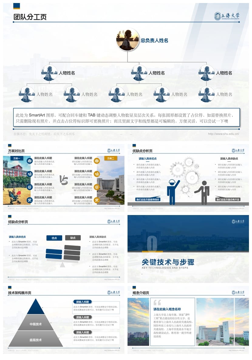 上海大学 开题报告PPT模板 毕业答辩学术风素材 论文汇报pptx设计 - 第5页预览