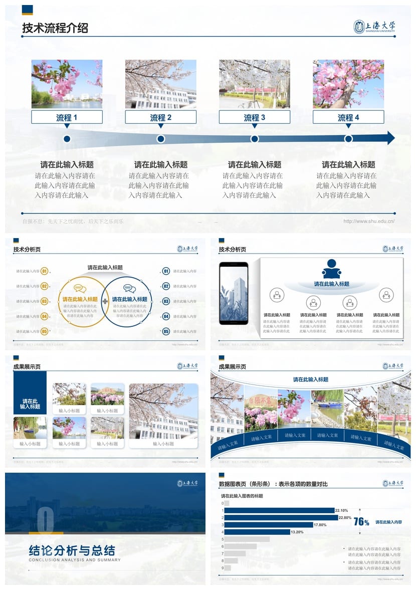 上海大学 开题报告PPT模板 毕业答辩学术风素材 论文汇报pptx设计 - 第6页预览