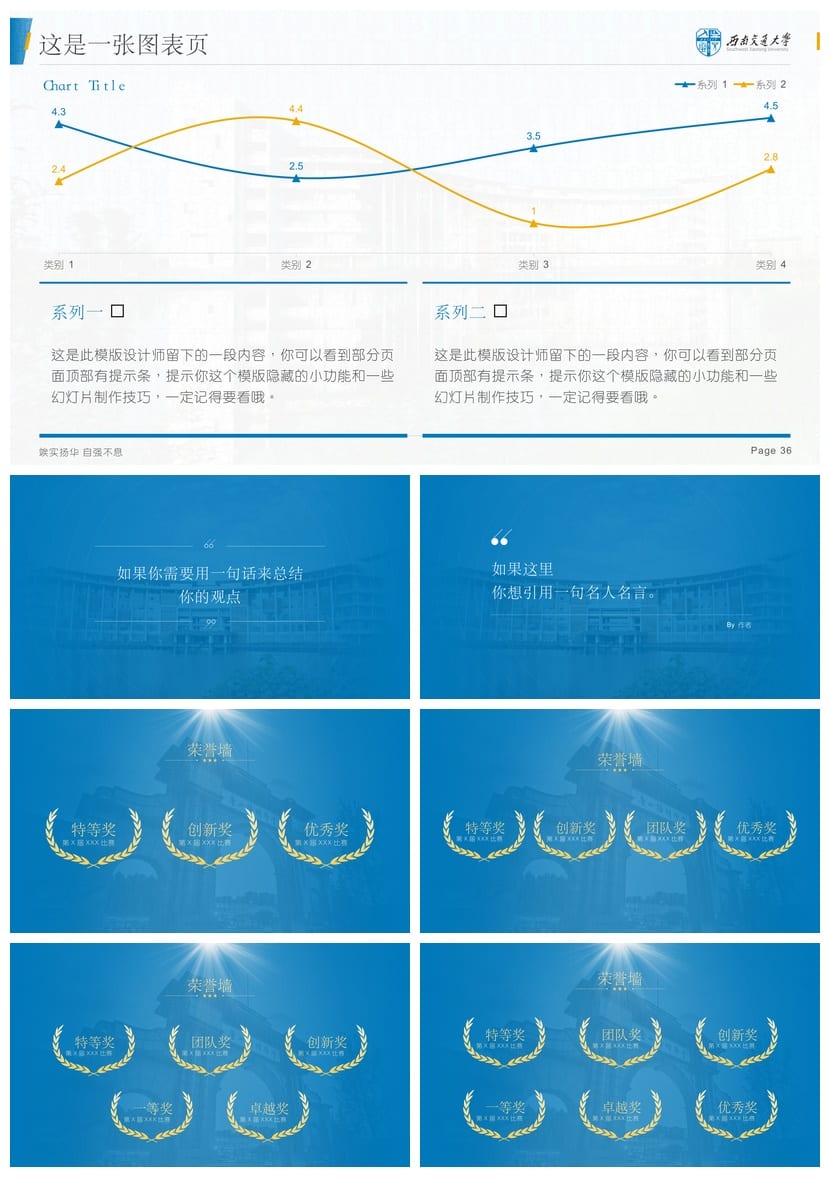 西南交通大学 开题报告答辩PPT模板 学术风素材pptx 论文答辩课件 - 第6页预览