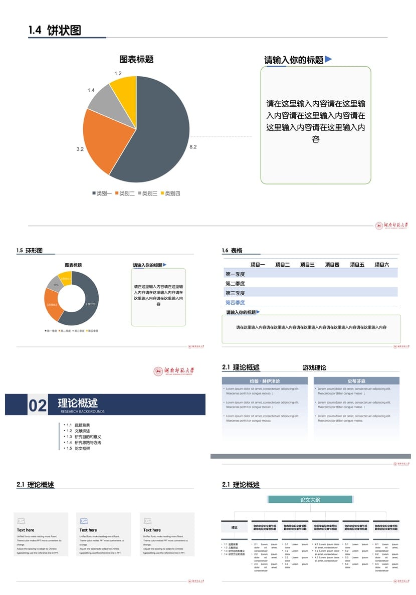湖南师范大学开题报告毕业答辩PPT模板 学术风素材 优质pptx - 第2页预览