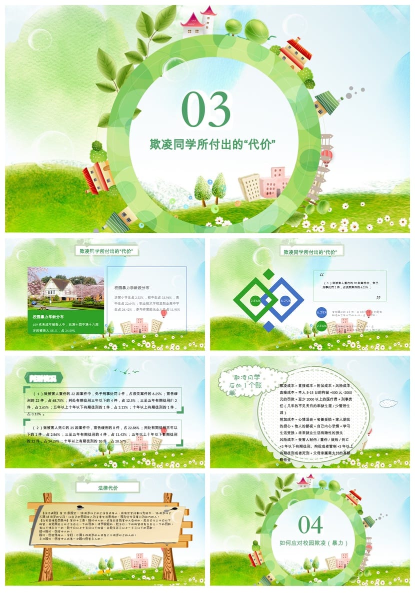 反对校园欺凌主题班会PPT课件 平安校园班会ppt课件模板 - 第3页预览