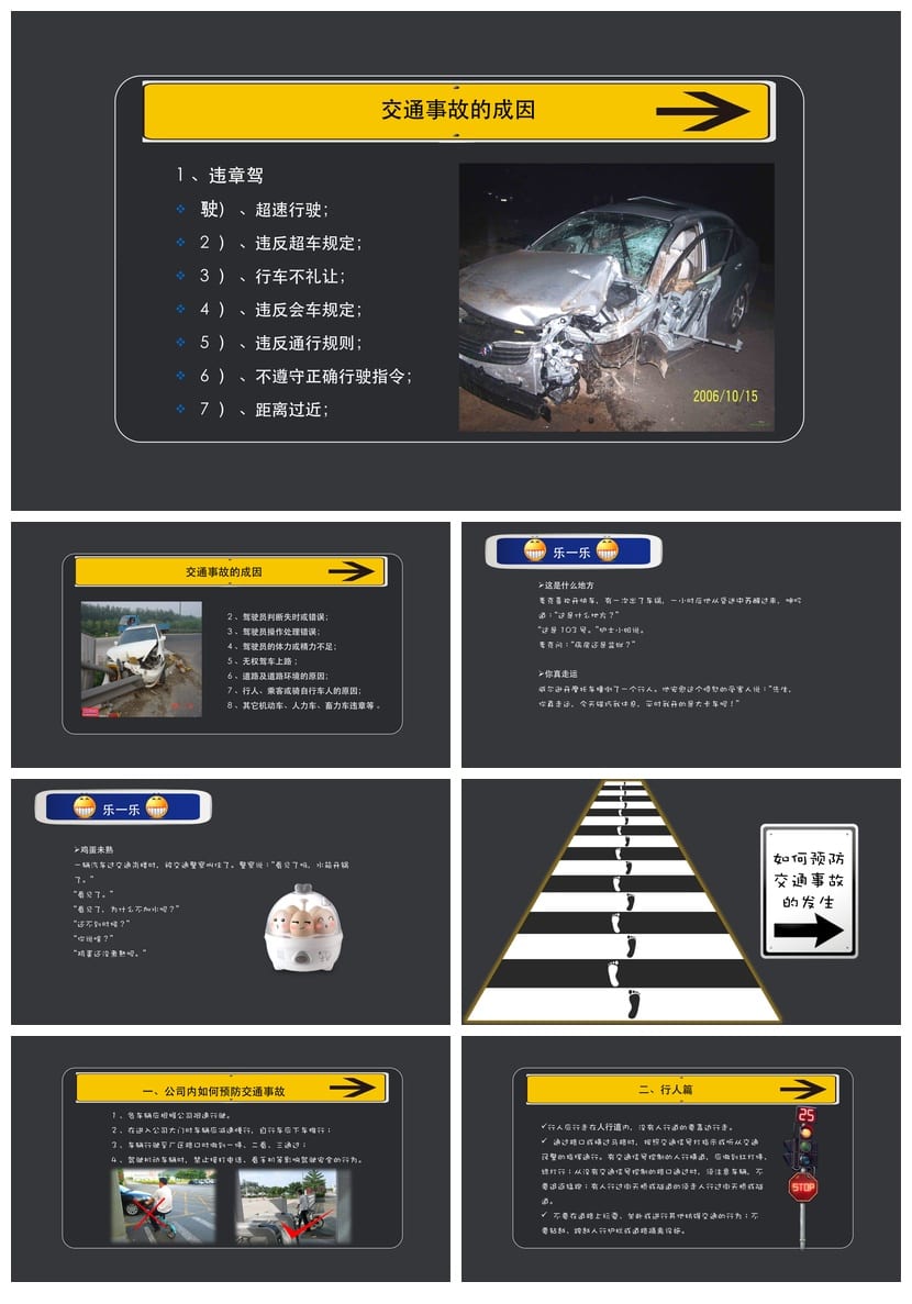 交通安全PPT模板：动态课件源文件pptx素材包合集 - 第4页预览