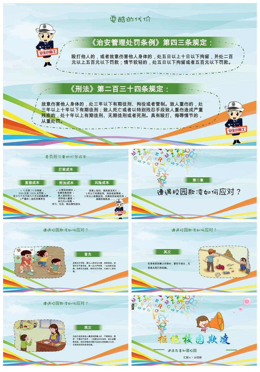 拒绝校园欺凌主题班会PPT课件 校园暴力防治教育班会方案模板 - 第4页预览