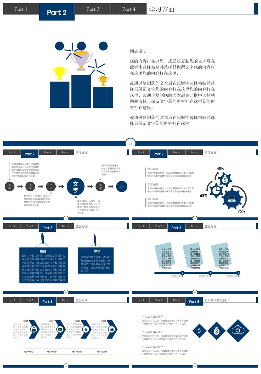 国奖答辩PPT模板国家奖学金申请答辩PPTX素材 - 第3页预览