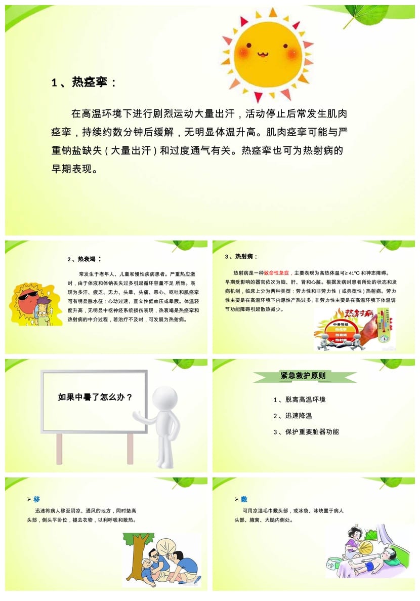 夏季防暑降温PPT模板pptx源文件 高温天气防护措施素材 - 第2页预览