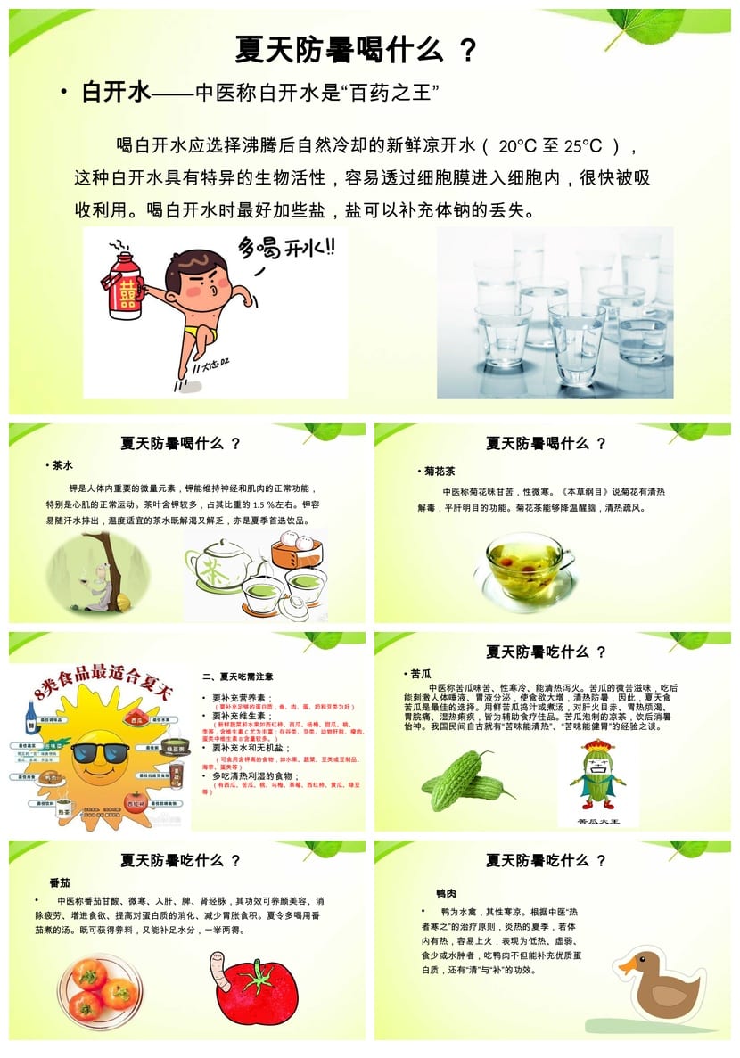夏季防暑降温PPT模板pptx源文件 高温天气防护措施素材 - 第4页预览
