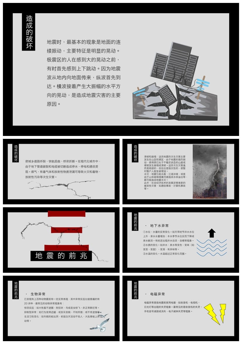 防地震PPT模板 安全教育课件 抗震减灾主题班会素材pptx - 第2页预览