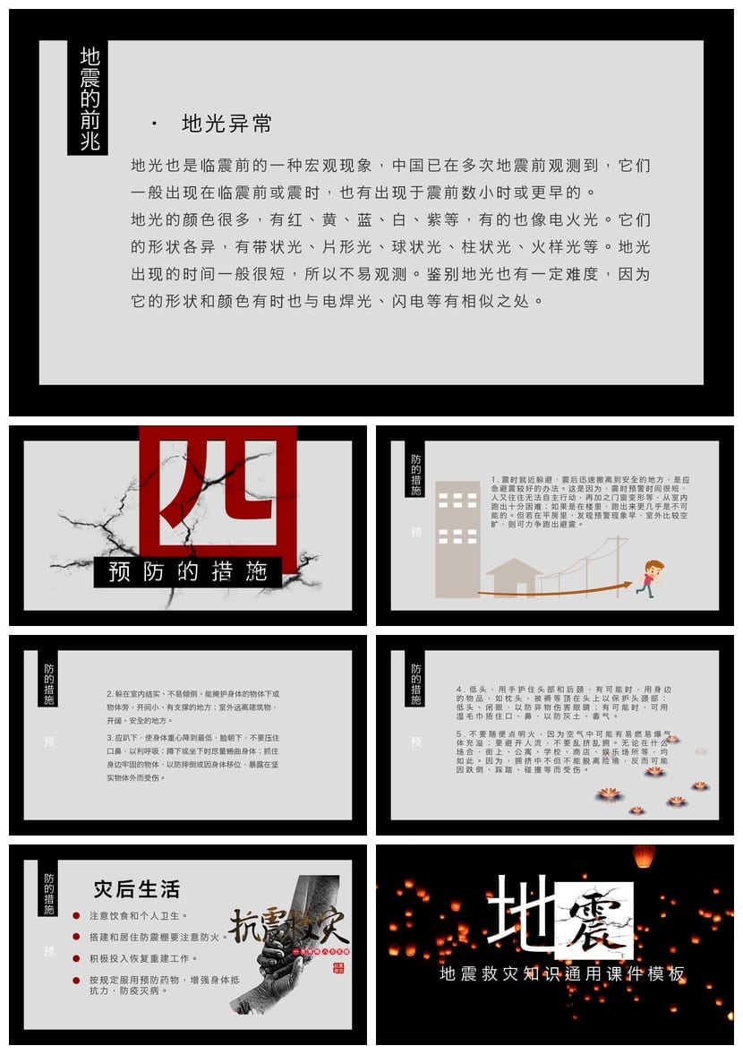 防地震PPT模板 安全教育课件 抗震减灾主题班会素材pptx - 第3页预览