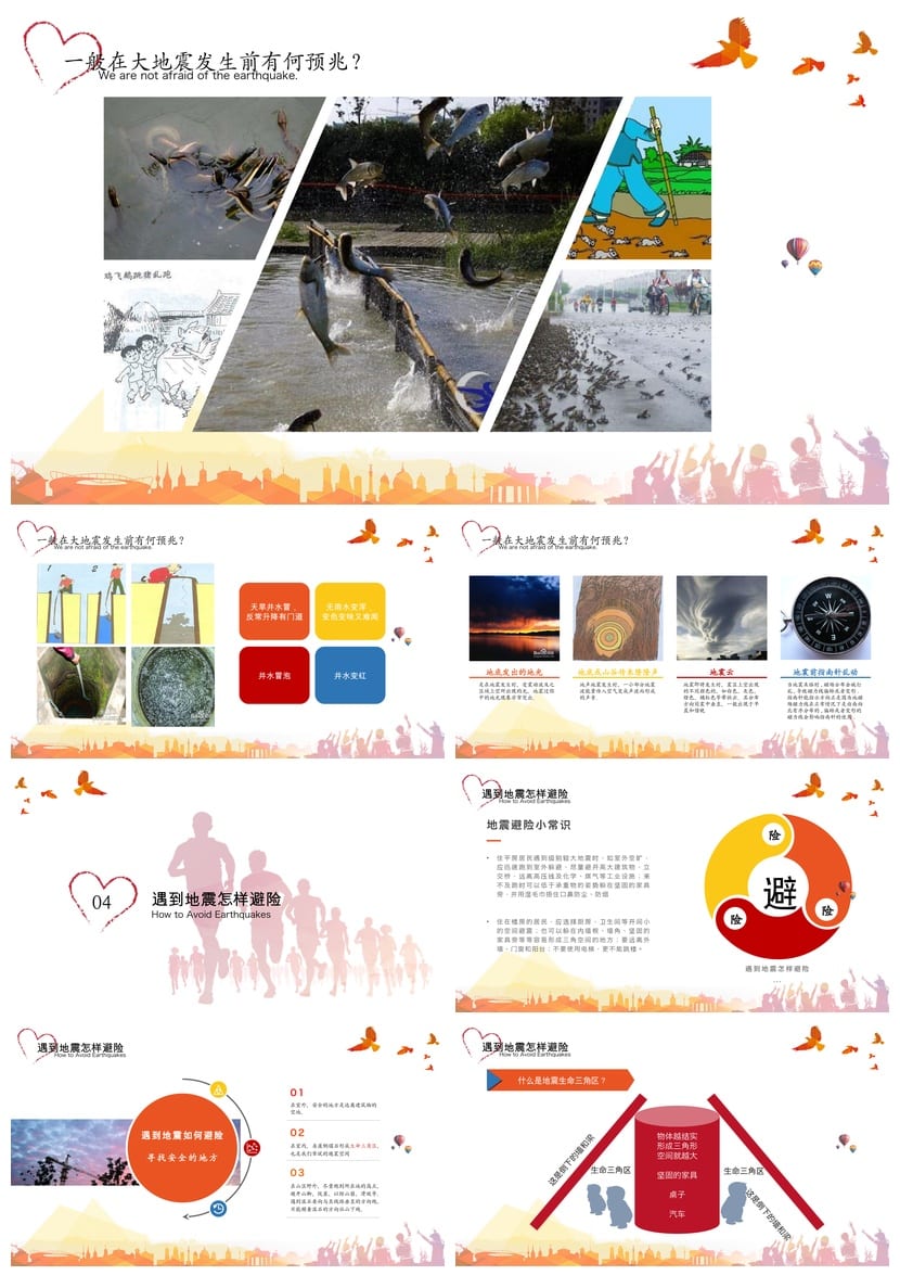 防地震PPT模板 安全教育课件素材 应急演练pptx资源 - 第3页预览